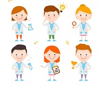 6 cartoon science children vector m